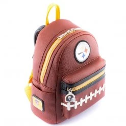 Loungefly NFL Pittsburgh Steelers Pigskin Logo Mini Backpack New
