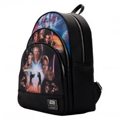 Loungefly Star Wars Trilogy 2 Triple Pocket Mini Backpack New