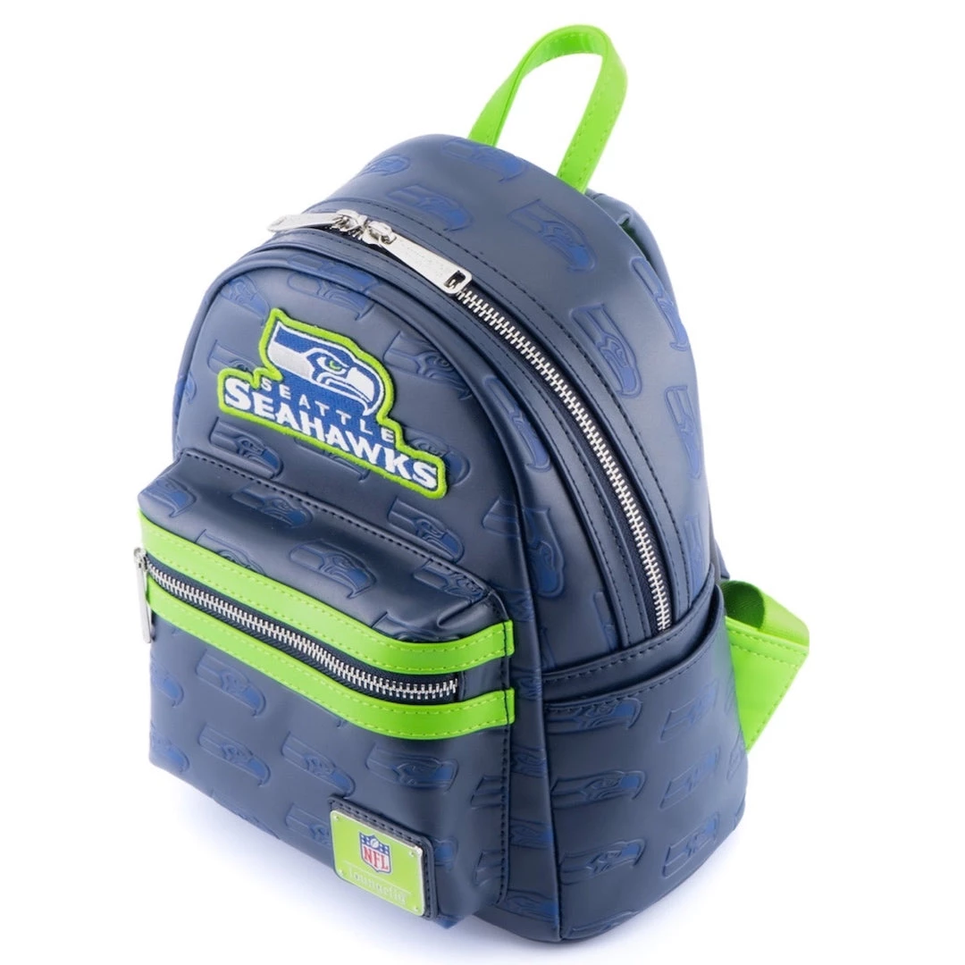 Loungefly NFL Seattle Seahawks Logo AOP Mini Backpack 2 Loungefly NFL Seattle Seahawks Logo AOP Mini Backpack