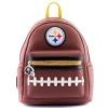 Loungefly NFL Pittsburgh Steelers Pigskin Logo Mini Backpack New