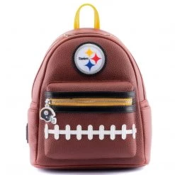 Loungefly NFL Pittsburgh Steelers Pigskin Logo Mini Backpack New