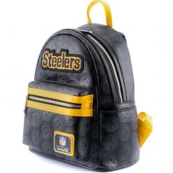 New Loungefly NFL Pittsburgh Steelers Logo AOP Mini Backpack 8 New Loungefly NFL Pittsburgh Steelers Logo AOP Mini Backpack