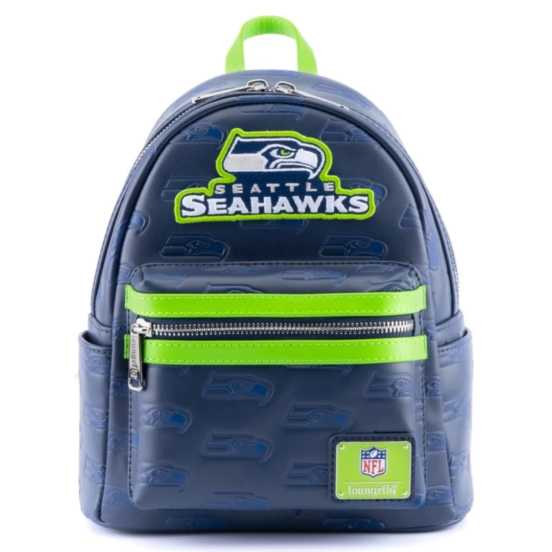 Loungefly NFL Seattle Seahawks Logo AOP Mini Backpack 1 Loungefly NFL Seattle Seahawks Logo AOP Mini Backpack