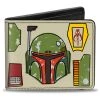 Buckle-Down New Star Wars Boba Fett Helmet Utility Elements Bi-Fold Wallet