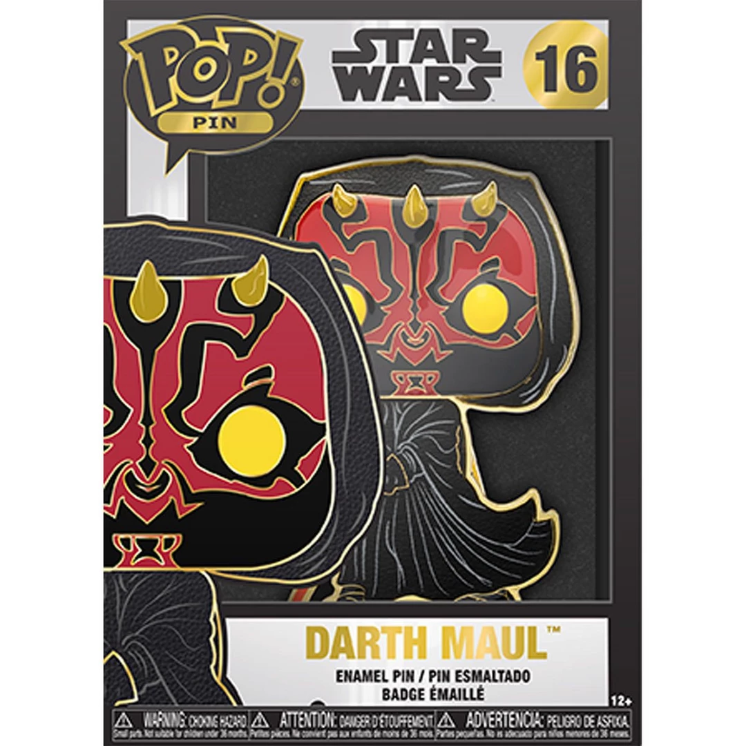 New Funko Pop! Star Wars Darth Maul Large Enamel Pin #16 2 New Funko Pop! Star Wars Darth Maul Large Enamel Pin #16