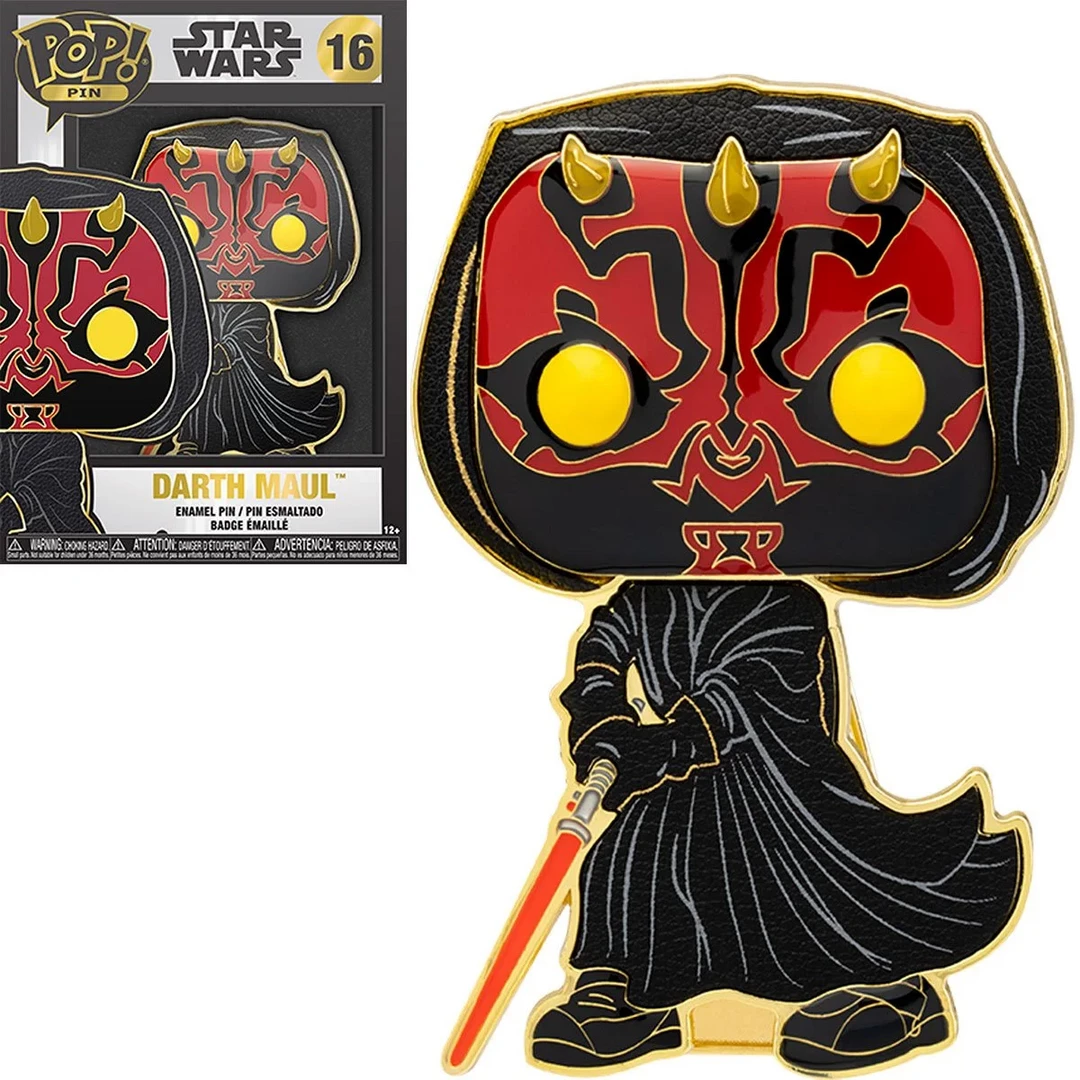 New Funko Pop! Star Wars Darth Maul Large Enamel Pin #16 3 New Funko Pop! Star Wars Darth Maul Large Enamel Pin #16
