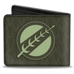 Loungefly New Star Wars Boba Fett Helmet + Mandalorian Crest Kyr'Bes Skull Bi-Fold Wallet