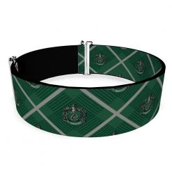 Buckle-Down Harry Potter Slytherin Crest Plaid Cinch Waist Belt