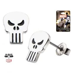 Sales One Marvel Punisher Skull Stud Earrings New