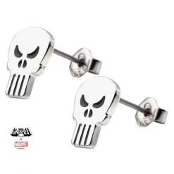 Sales One Marvel Punisher Skull Stud Earrings New 6 Sales One Marvel Punisher Skull Stud Earrings New