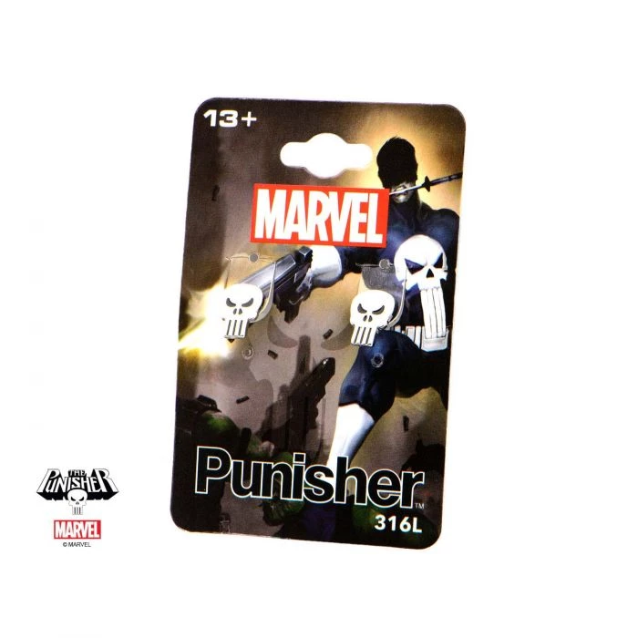 Sales One Marvel Punisher Skull Stud Earrings New 4 Sales One Marvel Punisher Skull Stud Earrings New