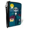Buckle-Down Disney The Nightmare Before Christmas Stylized Jack Cemetery Scene Blues Wallet