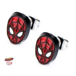 Sales One Marvel Spider-Man Face Stud Earrings New