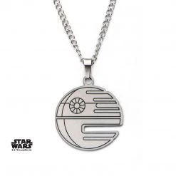 Sales One Star Wars Death Star 18" Flat Cut Out Stainless Steel Pendant Necklace