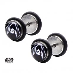 Sales One Star Wars Emperor Palpatine Stainless Steel Screw Back Stud Earrings