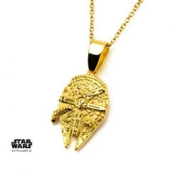 Sales One Star Wars Gold Plated Millennium Falcon Pendant Necklace New
