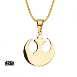 Sales One Star Wars Rebel Alliance Symbol Gold Tone Pendant Necklace New