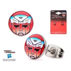 Sales One Transformers Printed Autobot Logo Stud Earrings New