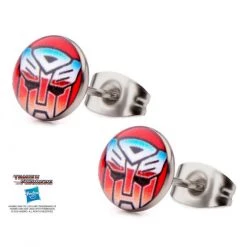Sales One Transformers Printed Autobot Logo Stud Earrings New