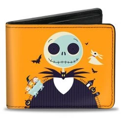 Buckle-Down New Disney The Nightmare Before Christmas Stylized Jack Cemetery Pose Bi-Fold Wallet